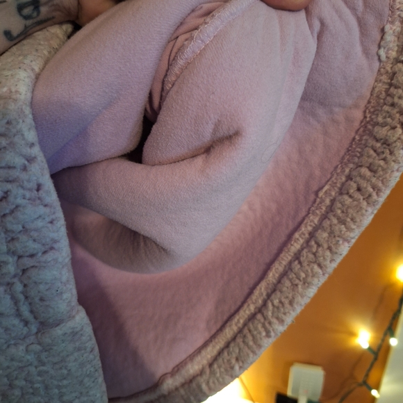 Women's Time & Tru Pinkish Lilac Fleece Teddy Pullover 3/4 Zip Sz 1X - Picture 10 of 12